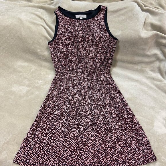 LOFT Pink and Black Knit Dress size Medium - Picture 1 of 9